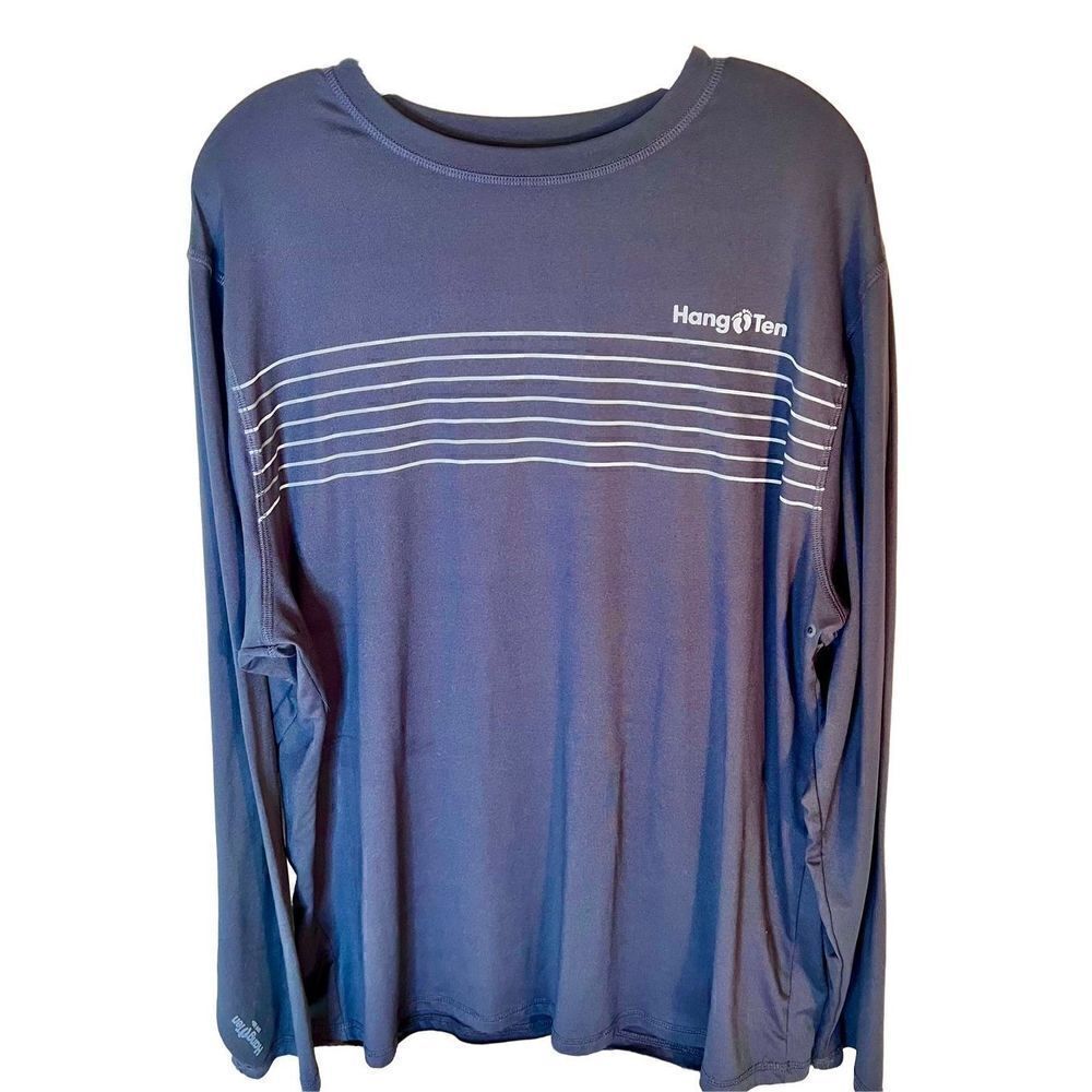 Hang Ten Shirt Adult XL Gray Long Sleeve Breathable Beach UPF 50+ Mens